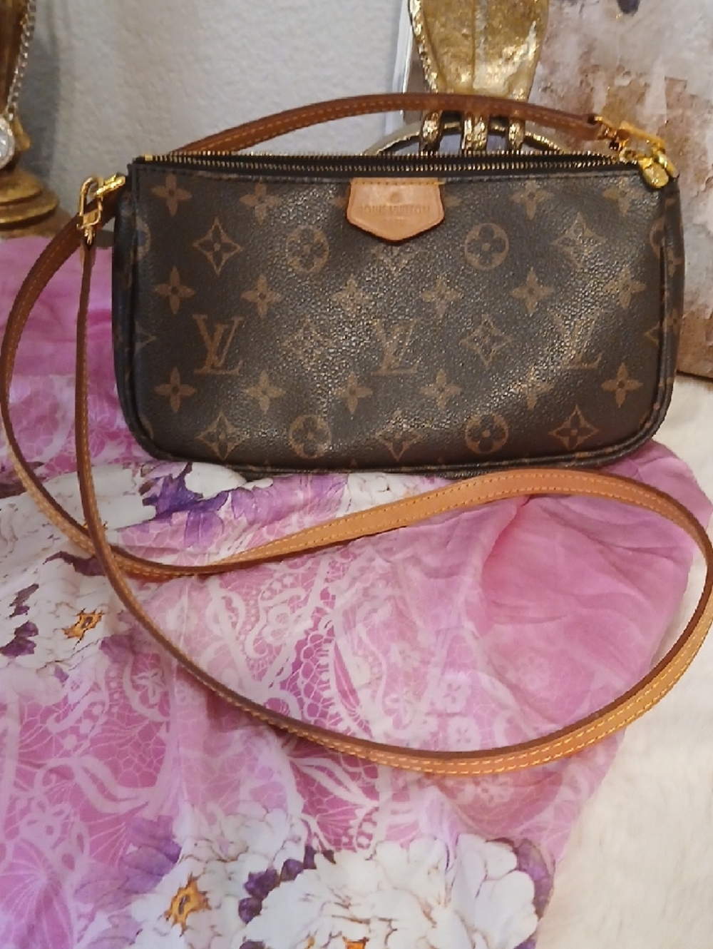 Louis Vuitton Monogram Canvas Crossbody Bag in Brown and Tan